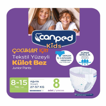 Canped Kids Emici Külot 8-15 yaş / 27-57 kg / 8'li