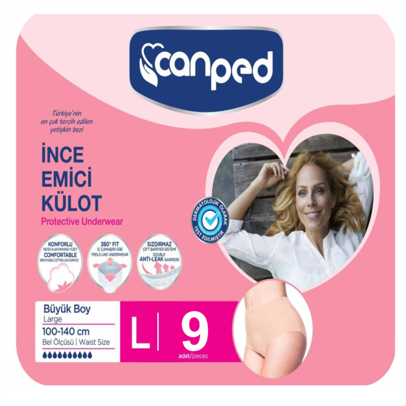 Canped İnce Emici Külot Büyük (L) 9 lu