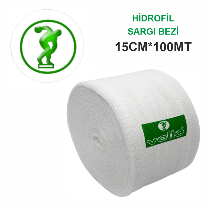 Vello Hidrofil Rulo Sargı Bezi 15cm*100m Vello Hidrofil Rulo Sargı Bezi 15cm*100m