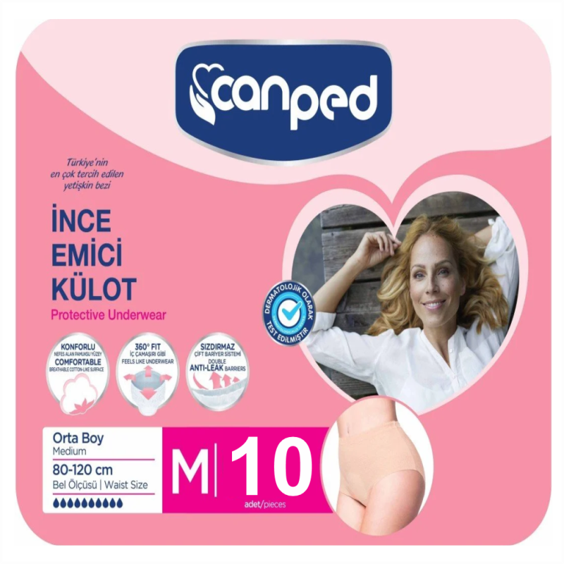 Canped İnce Emici Külot Orta (M) 10 lu