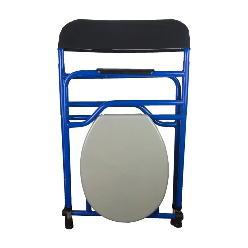Katlanır Klozet Yükseltici Komot Hasta Tuvalet Sandalyesi Mavi