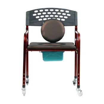 Mymed Tekerlekli Deri Döşeme Klozet Yükseltici Komot MY-1003